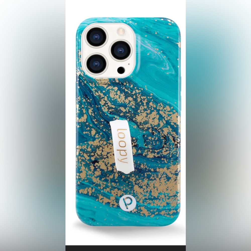 Jasper Loopy Phone Case w/ teal loop for iPhone 13 -15 Pro Max (6.7” Screen)